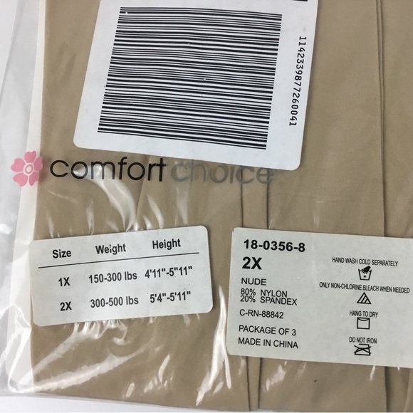 Comfort Choice Knee-High Support Socks Nude Plus Size 3-Pack New - Picture 3 of 5